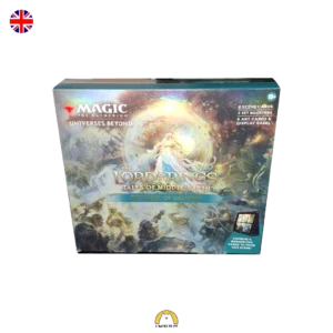Le coffret The Might of Galadriel, issu de la collection The Lord of the Rings: Tales of Middle-earth, réunit six cartes jouables Premium sans bordure dont les illustrations composent une scène autour de Galadriel. Six cartes artistiques reprennent ce panorama sans texte de jeu pour l’exposer sur le support inclus. Trois boosters d’extension permettent également d’enrichir votre collection. L’exemplaire vendu est celui photographié. L’emballage présente des marques d’usure visibles, notamment sur les bords et les coins. Caractéristiques : Jeu : Magic: The Gathering Collection : Le Seigneur des Anneaux – Chroniques de la Terre du Milieu Version : The Might of Galadriel Langue : anglais Année : 2023 Contenu d’origine : 6 cartes de scène Premium sans bordure, 6 cartes artistiques, 3 boosters d’extension et 1 support de présentation en carton